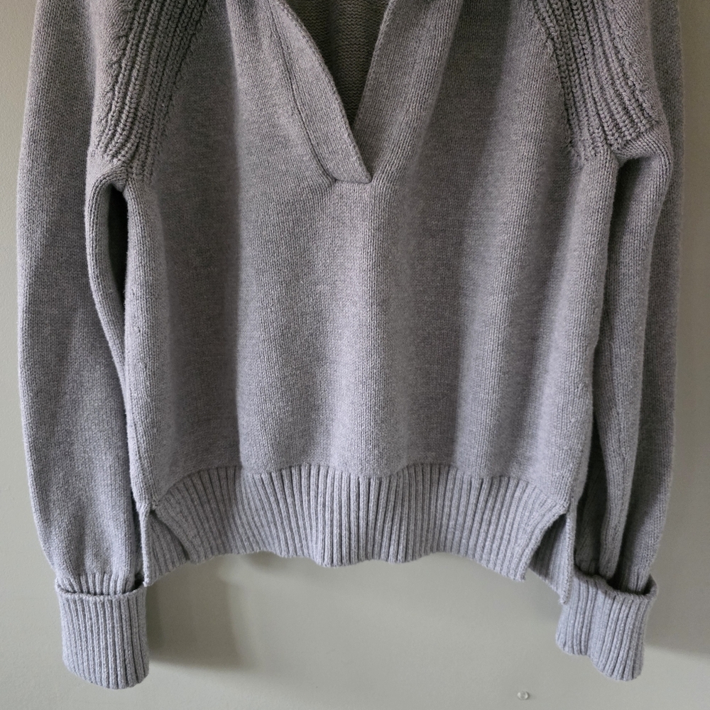 Abercrombie & Fitch L Modern Contemporary Elevated Loungewear Knit Polo Sweater - Picture 7 of 14
